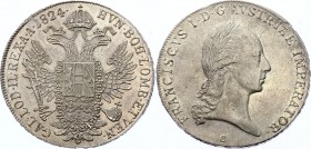 Austria Thaler 1824 C - Prague
KM# 2162; Silver; Franz II