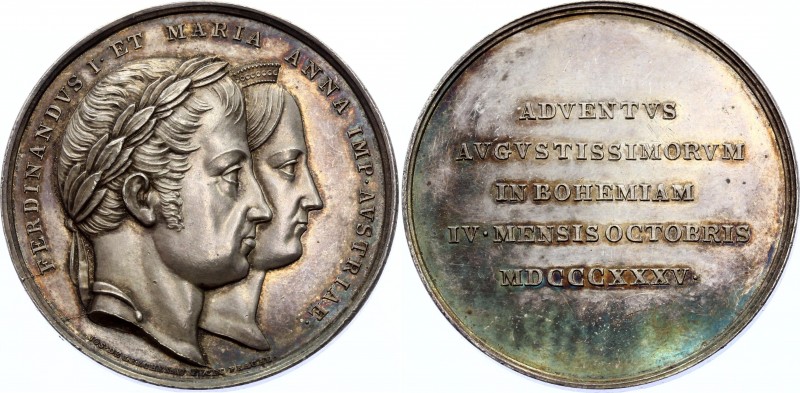 Austria Ferdinand I Silver Medal Royal Visit to Bohemia Prague 1835 - 1848
Meda...