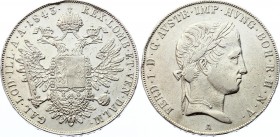 Austria Thaler 1843 A - Wien
KM# 2240; Silver; Ferdinand l