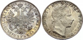 Austria 1 Florin 1859 B
KM# 2219; Silver, AU-UNC.