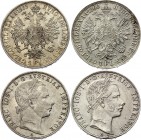Austria Lot of 2 Coins 1 Florin 1859 A & 1860 A
Silver; Franz Joseph I