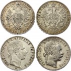 Austria Lot of 2 Coins 1 Florin 1861 A & 1886
Silver; Franz Joseph I