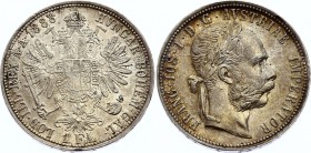 Austria 1 Florin 1883
KM# 2222; Silver; Franz Joseph I; UNC Nice Toning!