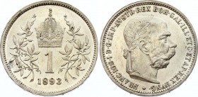 Austria 1 Corona 1893
KM# 2804; Silver; Franz Joseph I UNC with Full Mint Luster