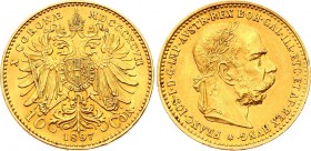 Austria 10 Corona 1897
KM# 2815; Franz Joseph I; Gold (.900) 3.39g. AUNC.