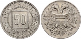 Austria 50 Groschen 1934
KM# 2850; Copper-Nickel; Rare