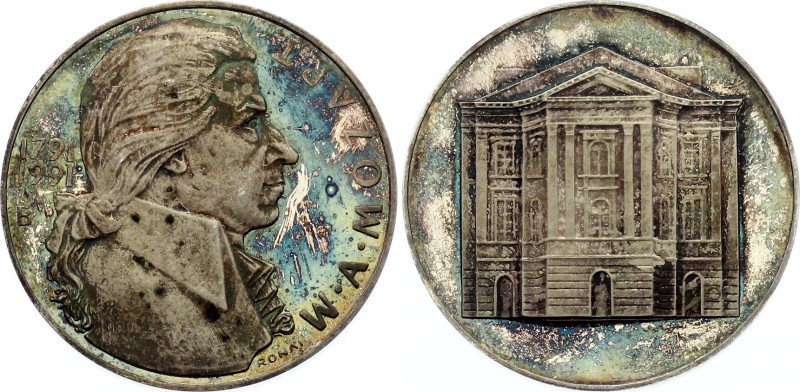 Austria Medal "W.A.Mozart" 1791- 1991
Silver 25.08g 40mm; Amazing Patina!; With...