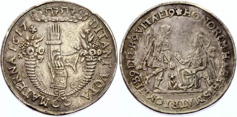 German States Saxony 1/2 Thaler 1617
Johan George I. 1611-1656. AR medallic hal...