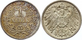 Germany - Empire 1 Mark 1902 G
KM# 14, J. 17; Mintage 269,878. Rare date. Silver, AU. Nice patina.