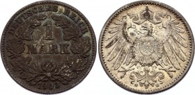 Germany - Empire 1 Mark 1903 G
KM# 14, J. 17; Mintage 613,985. Rare date. Silver, XF-AU. Nice patina.