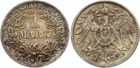 Germany - Empire 1 Mark 1911 F
KM# 14, J. 17; Mintage 773,000. Rare date. Silver, XF-AU. Nice patina.