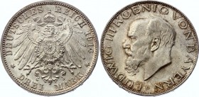 Germany - Empire Bavaria 3 Mark 1914 D
KM# 1005; Silver; Ludwig III; AUNC