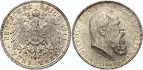 Germany - Empire Bavaria 5 Mark 1911 D
KM# 999; Silver; Otto; 90th Birthday of Prince Regent Luitpold; UNC