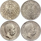 Germany - Empire Saxony 2 Mark Lot 1900 -02 E
KM# 1245; Silver; VF-XF