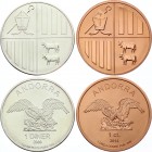 Andorra Lot of 2 Coins with Andorras Eagle 2009 & 2014
1 Diner 2009 (Silver (.999) • 31.105 g • ⌀ 38.6 mm) & 1 Centim 2014 (Copper (.999) • 31.1 g • ...