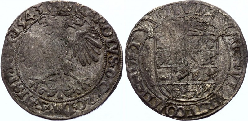 Belgium Brabant Vlieger 1543
Bd.-De Mey.443; Charles Quint (1506-1555). A/ KARO...