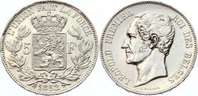 Belgium 5 Francs 1852
KM# 17; Morin# 42; Silver; Leopold I; Krause XF - 170$; XF