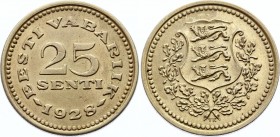 Estonia 25 Senti 1928
KM# 9; Nickel brass. Remains of mint luster. XF.