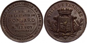 France Ville De Vendome Medal 1872
Archeological Congress of France - Session in Vendome. Ronsard. Bronze, 15,9 g, 37 mm.