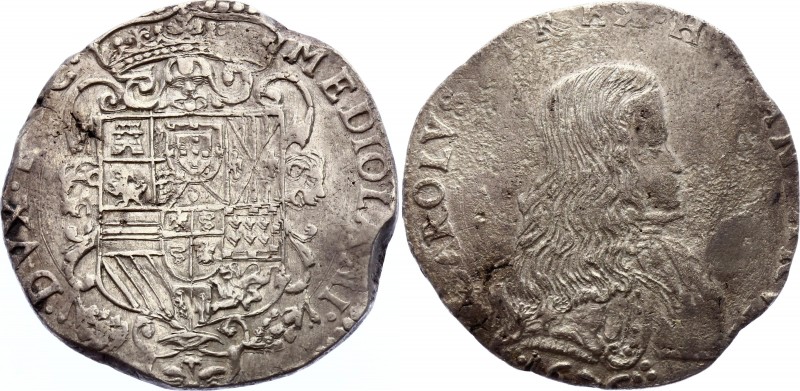 Italian States Milan 1 Filippo 1676
KM# 92; Dav# 4005; Silver; Charles II of Sp...