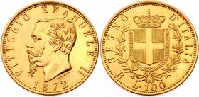 Italy 100 Lire 1872 R RESTRIKE
KM# 19.2; Gold (900); Vittorio Emanuele II; UNC
