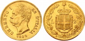 Italy 20 Lire 1882 R
KM# 21; Gold (900); Umberto I; AUNC