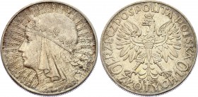 Poland 10 Zlotych 1933
Y# 2; Silver; Queen Jadwiga; XF