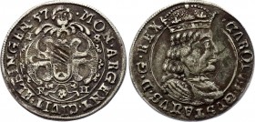 Sweden 18 Groschen 1657 (Ort) Elblag
Charles X Gustav (1654-1660)