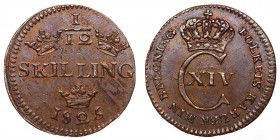 Sweden 1/12 Skilling 1825 Reeded Edge
KM# 576; Copper; Mintage 576.000; Luster; aUNC