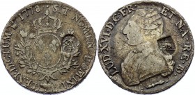 Switzerland 40 Batzen over 1 Ecu 1778 (1816) Counterstamped
KM# 181.2, HMZ# 2-231a; Silver; Amazing Scarce Coin in a Nice Condition!