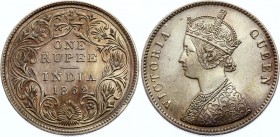 British India 1 Rupee 1862
KM# 473; Silver; Outstanding Toning!