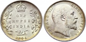 British India 1 Rupee 1904
KM# 508; Edward VII. Silver, UNC, toning.