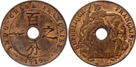 French Indochina 1 Centime 1919 A
KM# 12.1; Bronze, UNC.