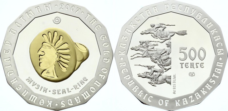 Kazakhstan 500 Tenge 2007
KM# 89; Silver Proof; The Gold of Nomads Series - Sea...