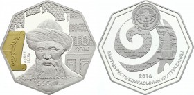 Kyrgyzstan 10 Som 2016
Silver Proof; Zhusup Balasagyn; With Certificate & Original Box