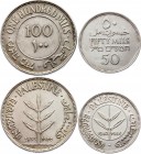 Palestine 50 & 100 Mils 1935 -42
Silver; XF+