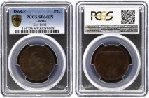 Liberia 2 Cents 1868 E PATTERN PCGS SP64BN
KM# Pn16; Copper, UNC. Rare in this grade.