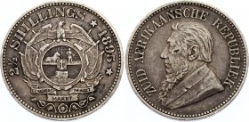 South Africa 2 1/2 Shillings 1895 ZAR
KM# 7; Silver, VF+