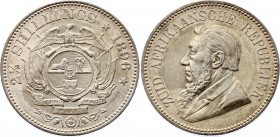 South Africa 2 1/2 Shillings 1896 ZAR
KM# 7; Silver, XF-AU. Remains of mint luster, rare in this condition.