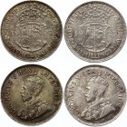 South Africa 2 x 2 1/2 Shillings 1923
KM# 19.1; George V. Silver, XF. Lot of 2.