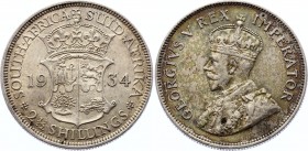 South Africa 2 1/2 Shillings 1934
KM# 19.3; George V. Silver, XF. Not common.