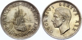 South Africa 5 Shillings 1952
KM# 41; Silver; 300th anniversary of the founding of Capetown; UNC