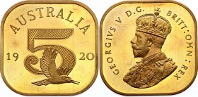 Australia 5 Shillings 1920
KM# X1a; Prooflike; Kookaburra; George V; BUNC