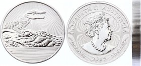 Australia 2 Dollars 2019 Piedfort
Silver (.999) 62.20g 40.6mm; Crocodile