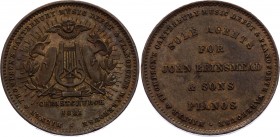 New Zealand Penny Token 1881
KM# TN52 Token Milner and Thompson Christchurch. Copper, 11g 32mm. AUNC, remains of mint luster. Rare.