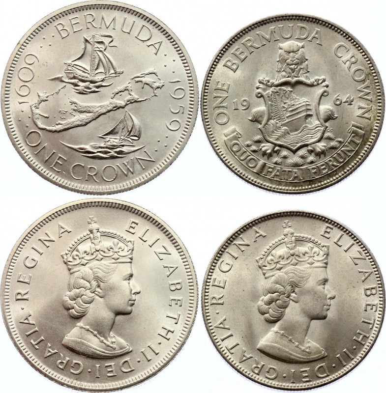 Bermuda 1 Crown 1959 & 1964
Silver, UNC.