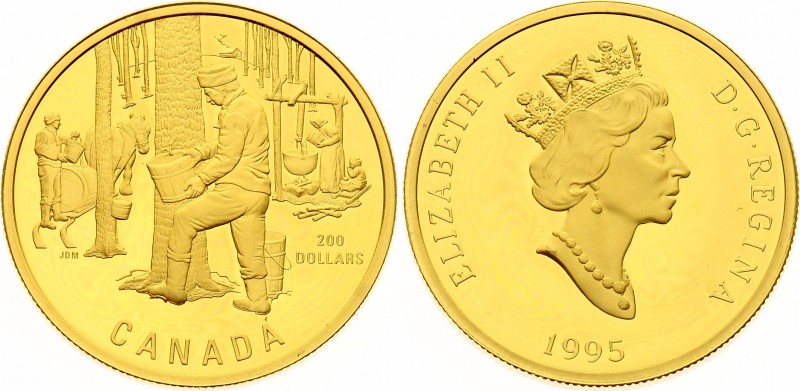 Canada 200 Dollars 1995 The Sugar Bush
KM# 265; Spring tapping of Maple trees. ...