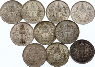 Austria Lot of 10 Coins 1 Corona 1914
KM# 2820; Silver; Franz Joseph I