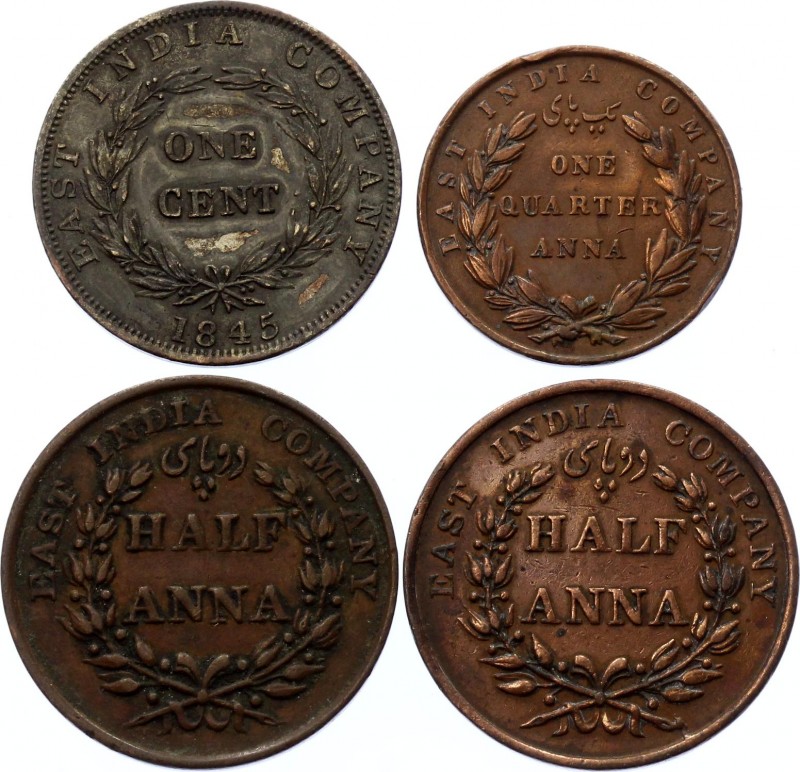 British India Lot of 4 Coins 1835 - 1845
Scarcer Pieces Included; Various Dates...