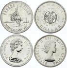 Canada Lot of 1 Dollar 1964 - 1975
Silver; Different Dates & Motives; Elizabeth II